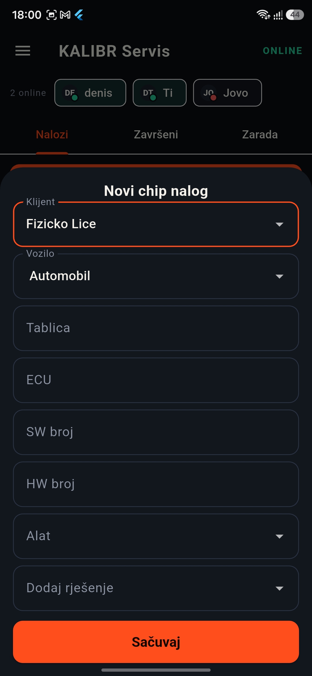 Novi čip nalog